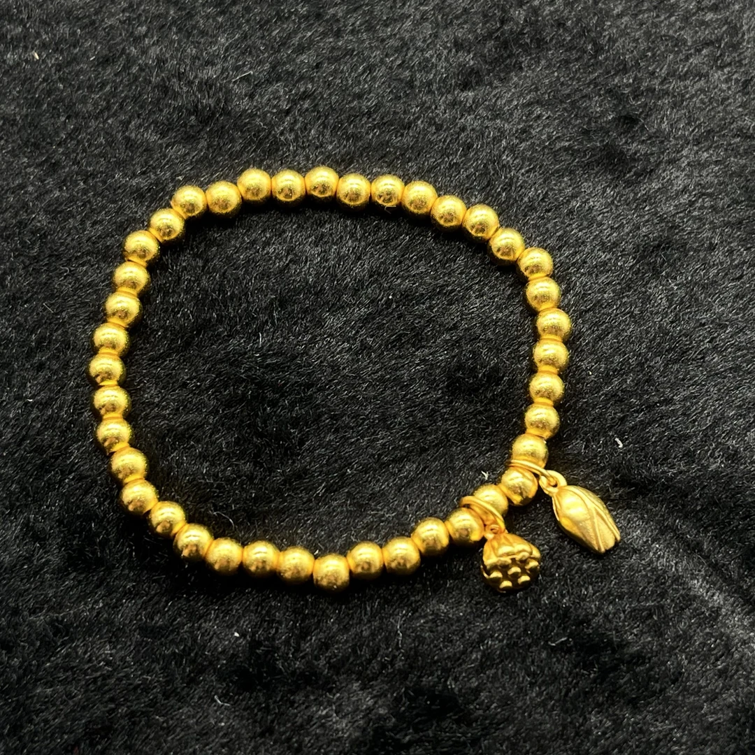 F004  精致手工古法圆珠莲花饰品吊坠