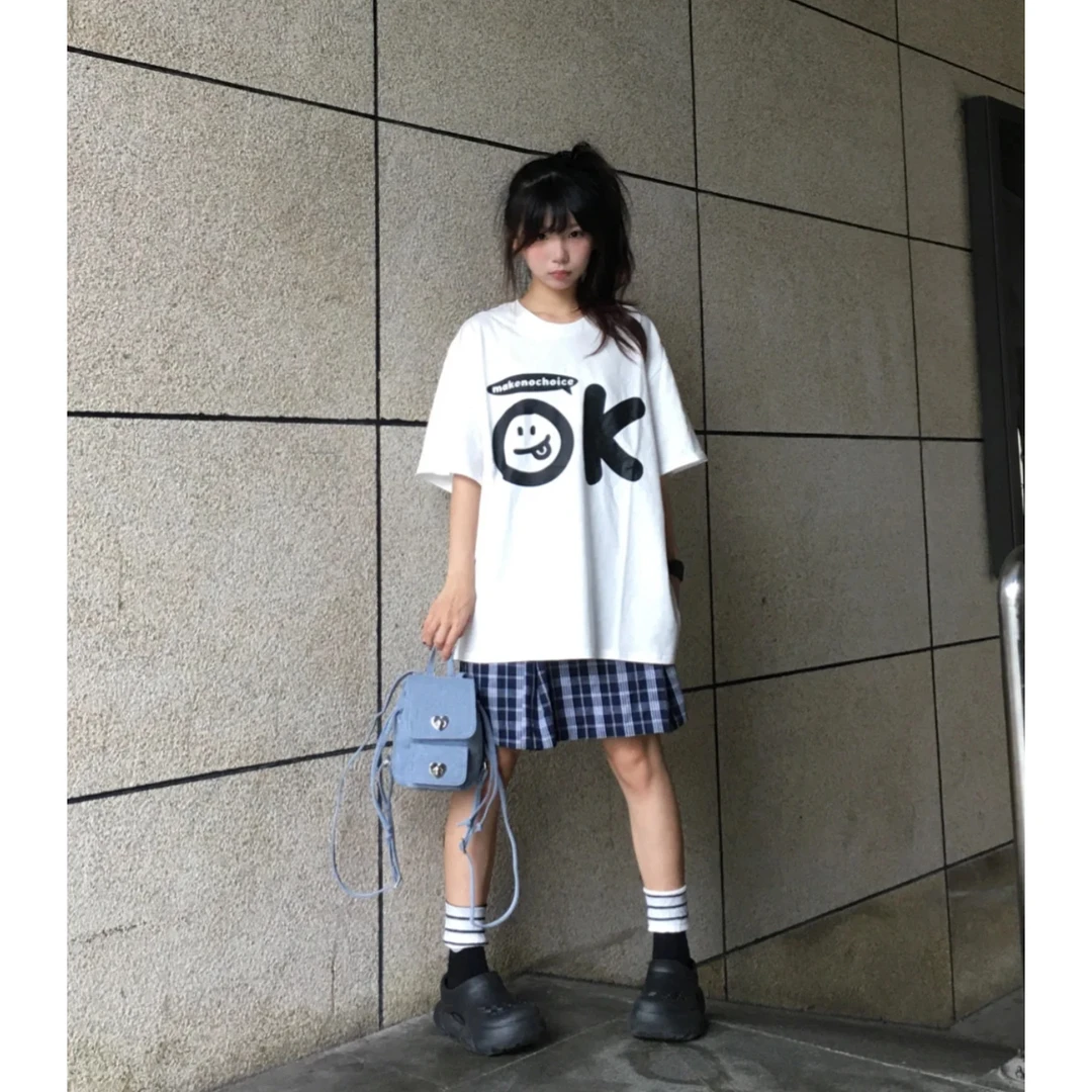 E6#ok no趣味印花T恤短袖