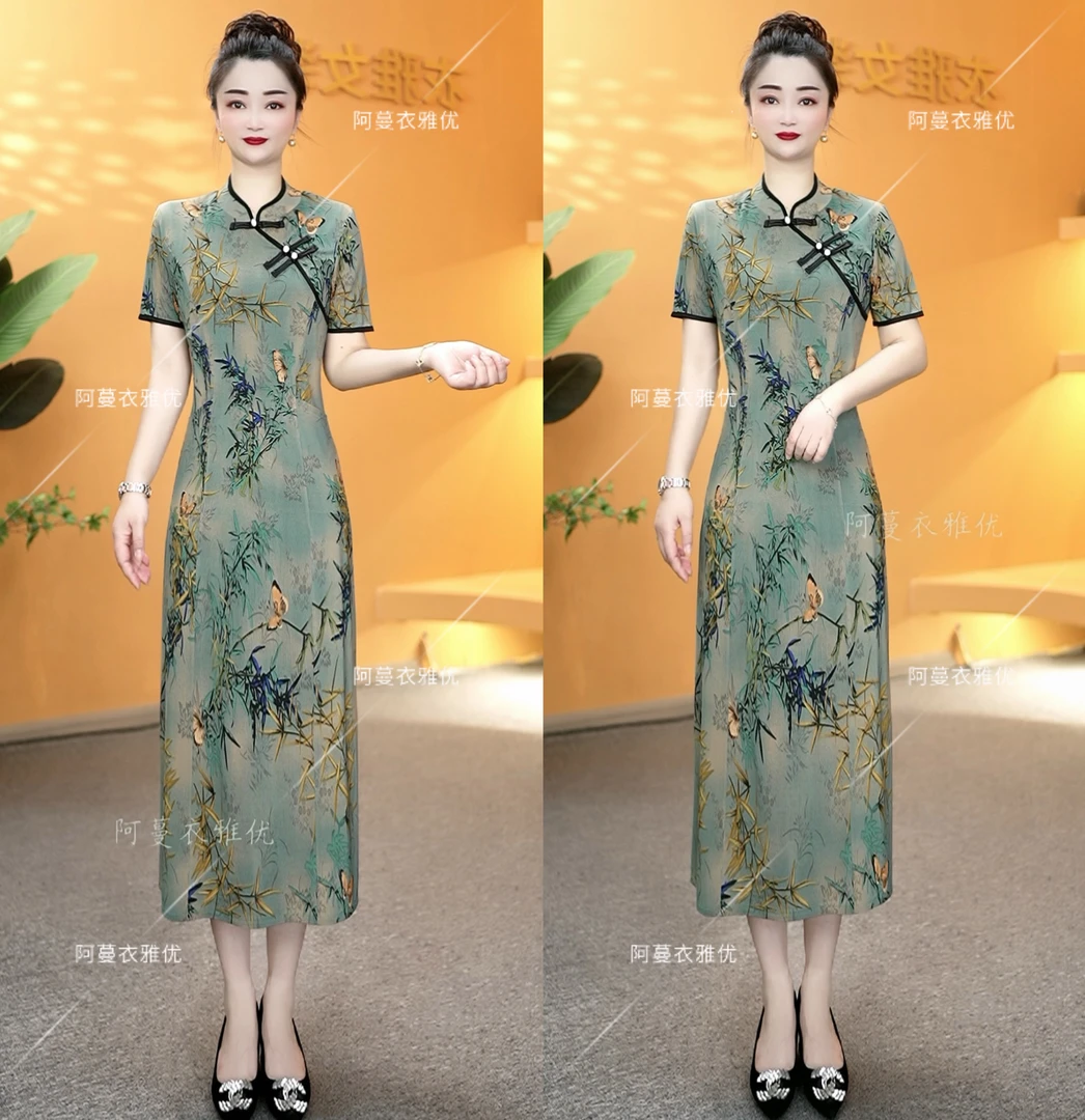 【衣雅严选】8082-248#新款修身旗袍显瘦显高旗袍连衣裙
