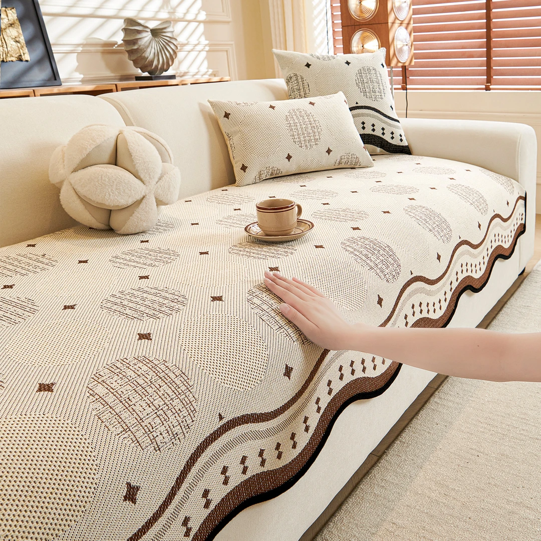 洱峰2025新款雪尼尔沙发垫四季通用一片式高级感异形沙发防滑坐垫
