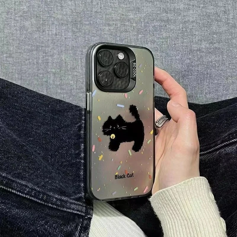 彩银彩带猫iphone17promax手机壳15苹果16pro防摔14卡通13新款12P