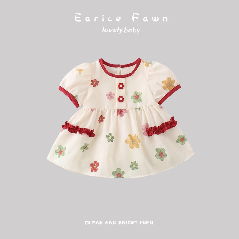 MXM婴儿夏季超萌可爱连体衣女宝宝满月百天公主爬爬服外出包屁裙