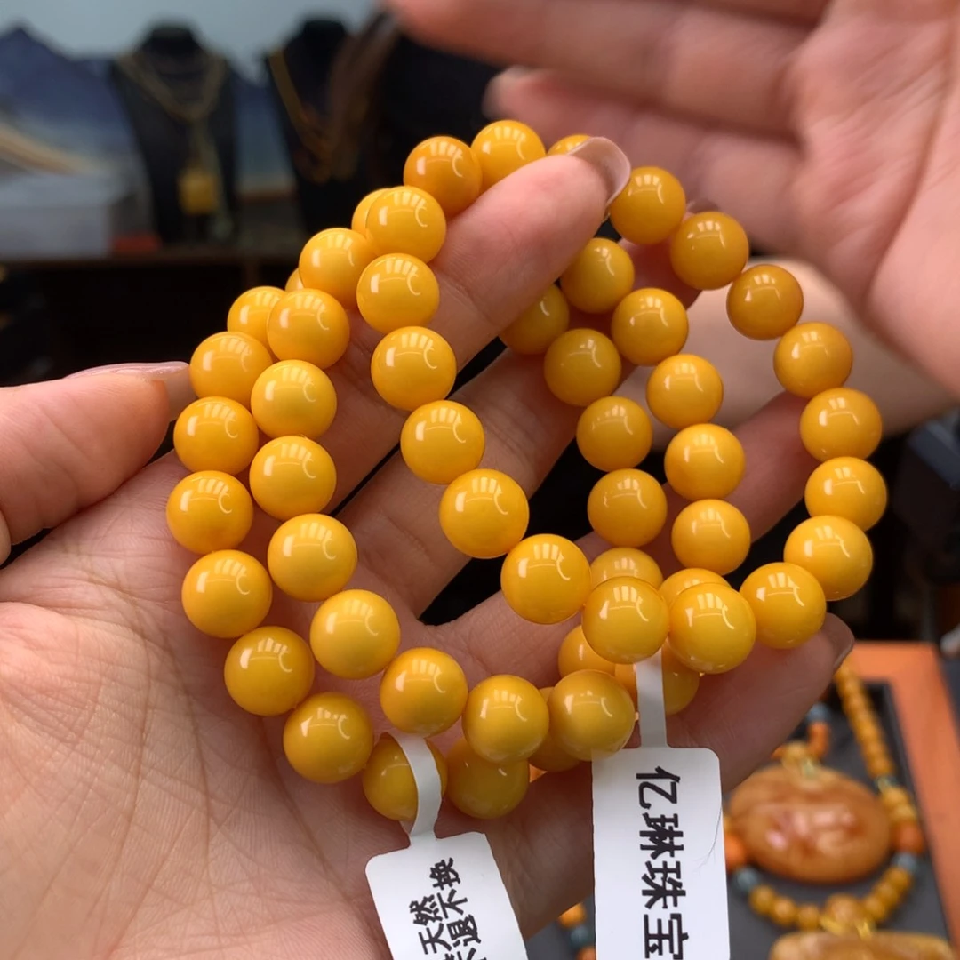 未镶嵌蜜蜡手串多样性发一