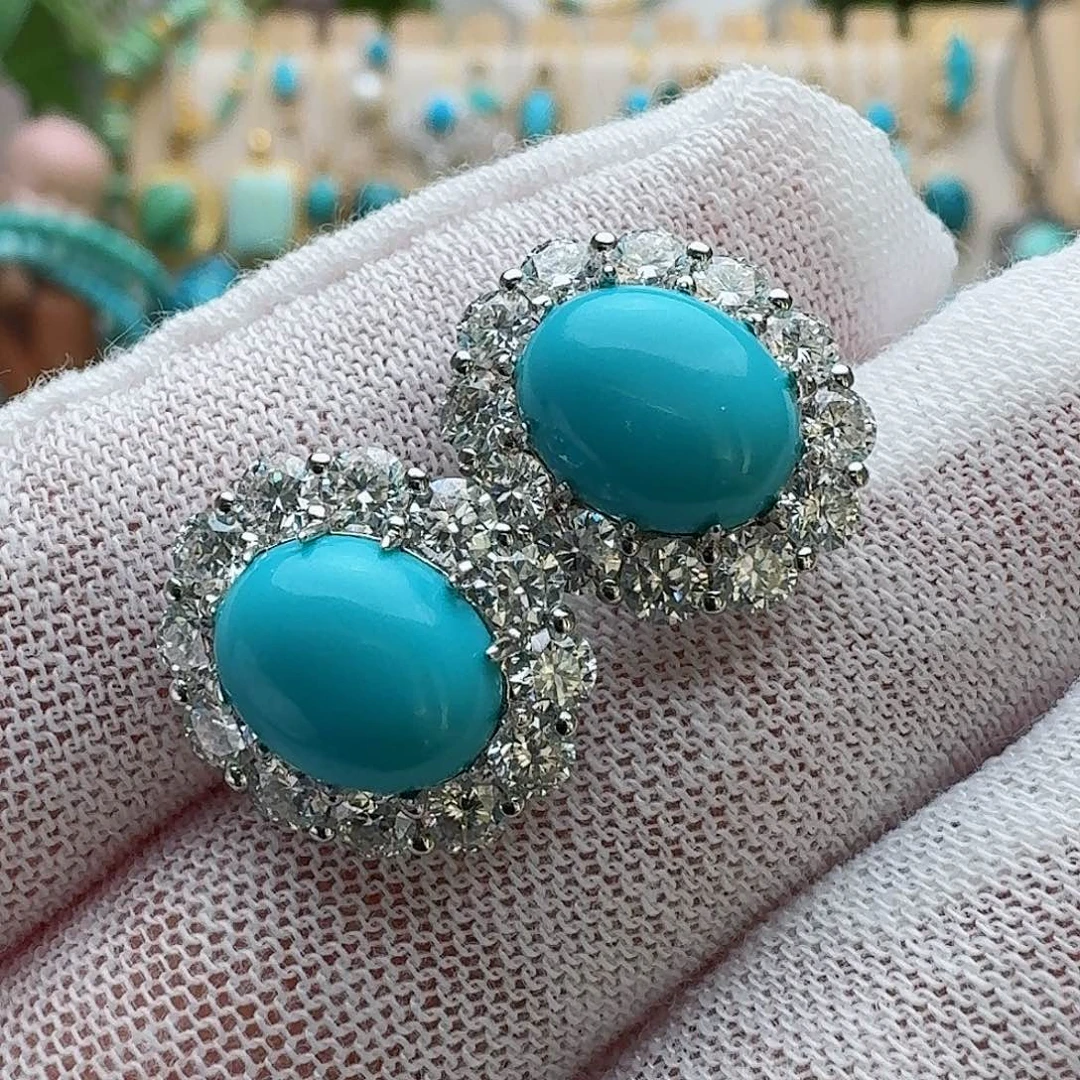 绿松石珠宝奇石银S925镶嵌