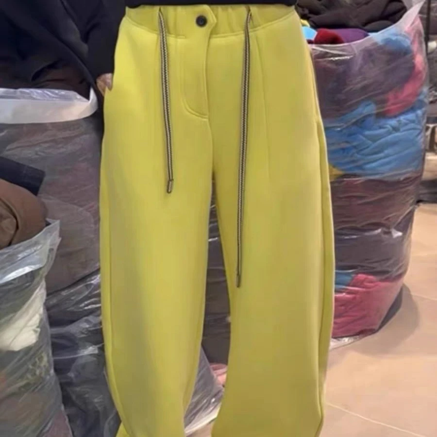 1811款2025春季上新新款运动休闲宽松直筒香蕉弯刀裤高腰阔腿裤