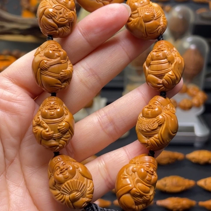橄榄核手串/手链光背财神