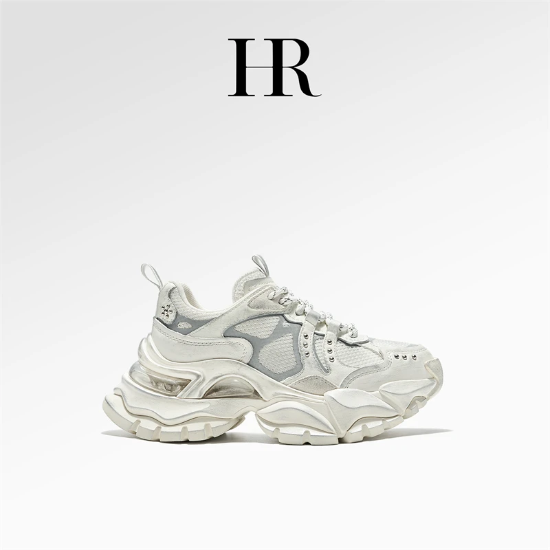HR/赫莲娜时尚夏季透气潮流老爹鞋女厚底增高女鞋小众设计运动鞋