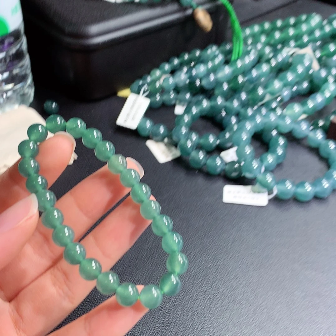 精***八翡翠未镶嵌手链天然a货翡翠手串8