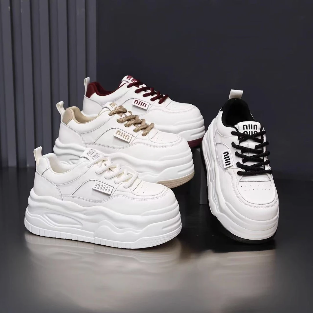 B2025春季百搭厚底增高时尚潮流ins小白鞋小个子休闲韩版运动板鞋