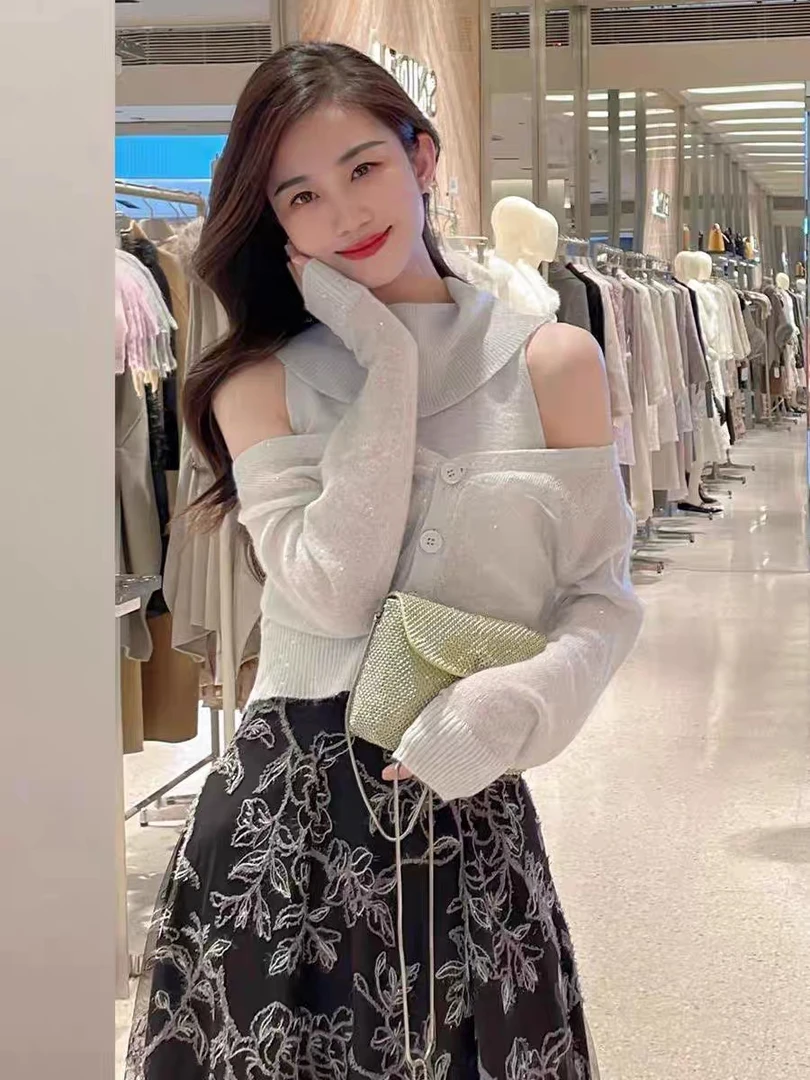 【新品】节日限定珠光纱~纯原敏感姐妹牌 2024秋冬针织开衫两件套