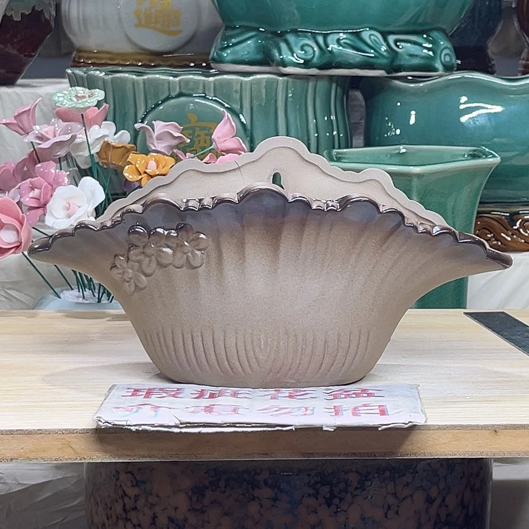 陶瓷绿植多肉微瑕花盆口径25*10*10无孔