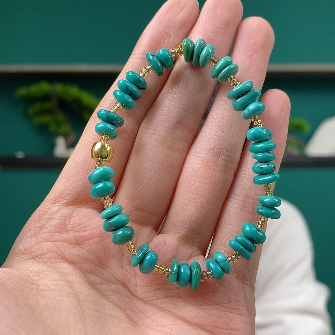 绿松石18K金镶嵌珠宝奇石