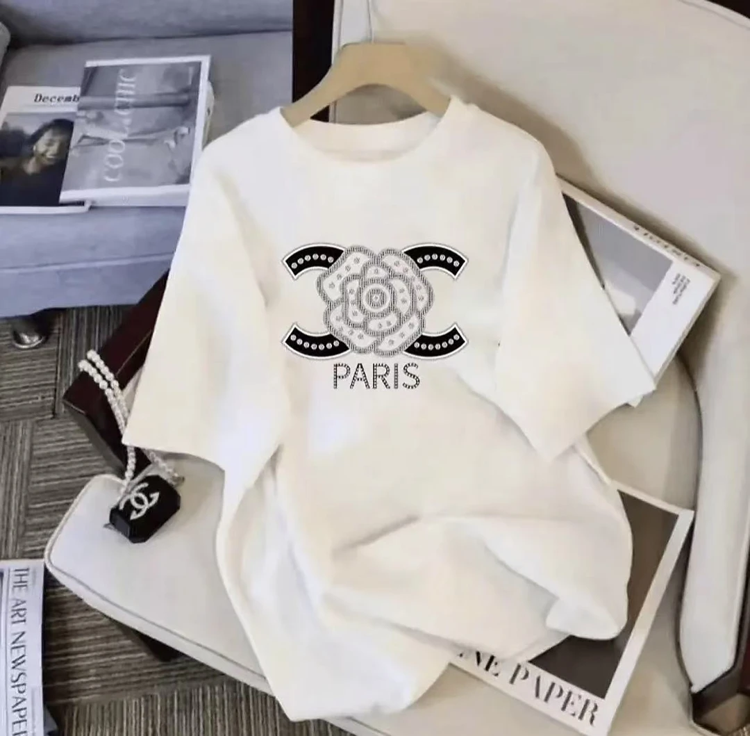 2025夏季短袖休闲上衣男女同款圆领印花T恤 PARIS