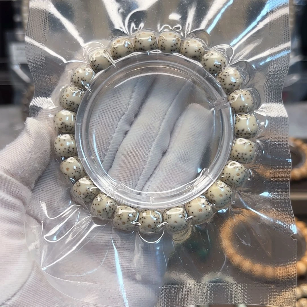 吊坠星月菩提美串石玉骨瓷白10*9正月留白星好