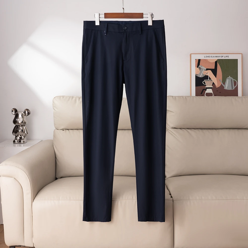 H1Y041撤柜款！六维弹力！纯色男裤夏季薄款直筒裤男士休闲裤子