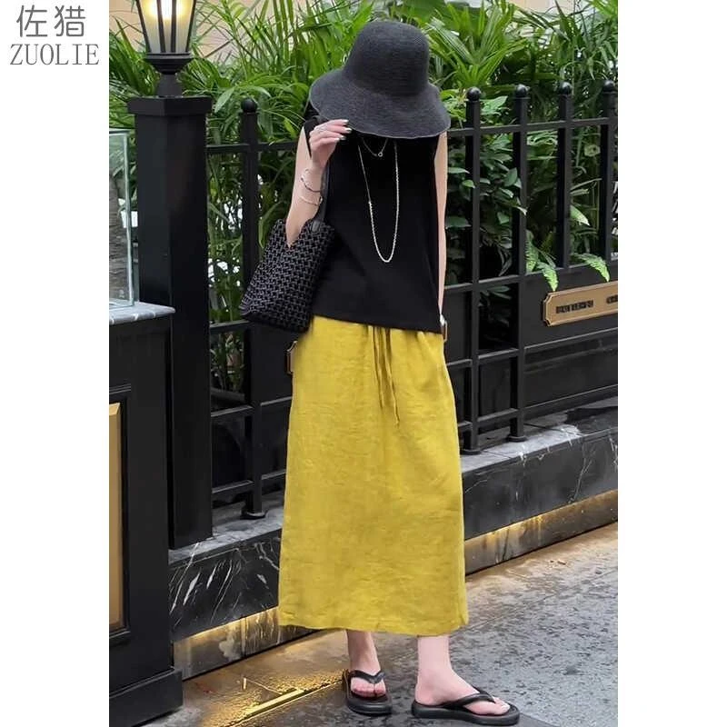 法式高级感两件套2025新款夏季无袖上衣+直筒半身裙轻奢气质套装