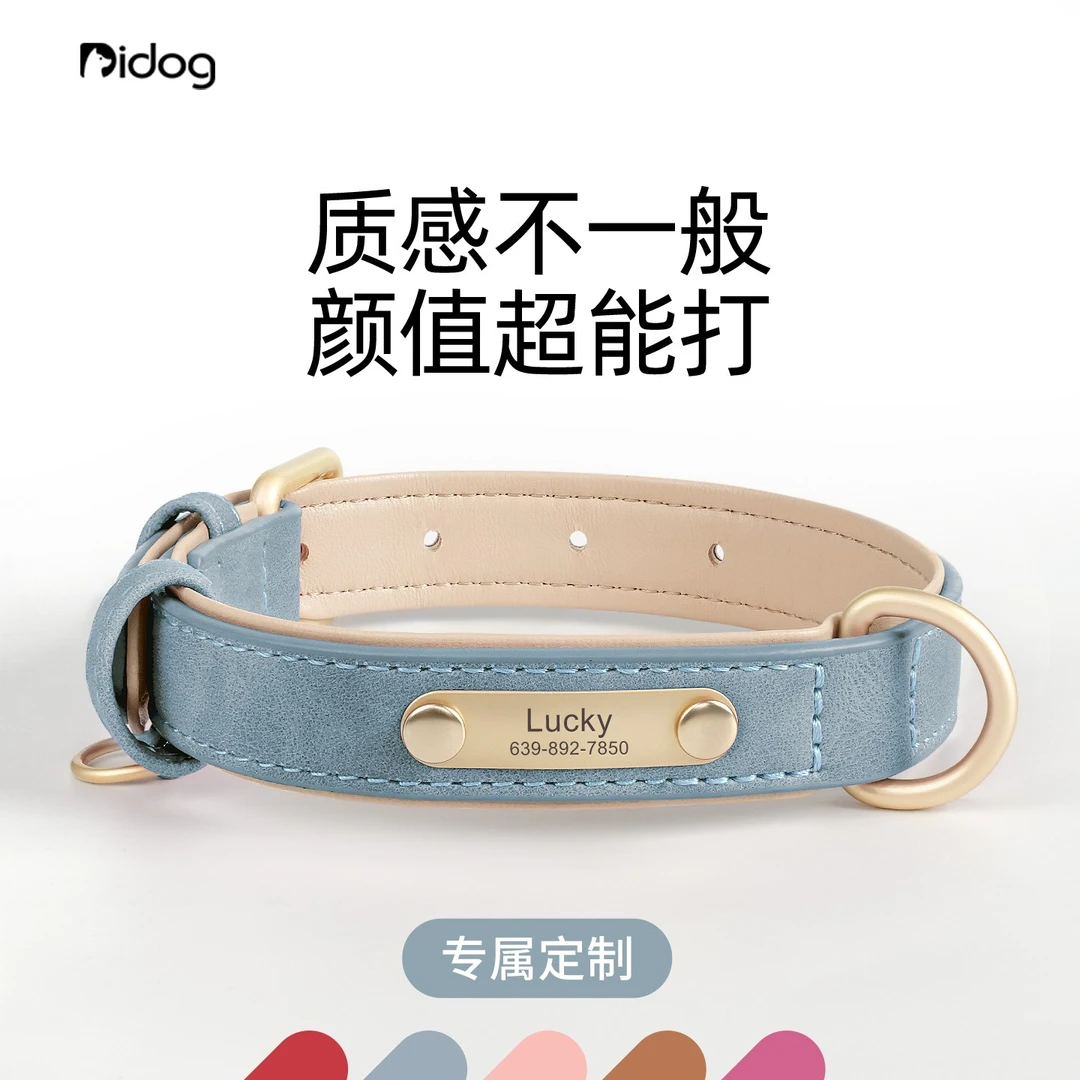 狗狗项圈定制刻字小型犬泰迪比熊狗颈圈宠物狗专用外出牵引狗脖套