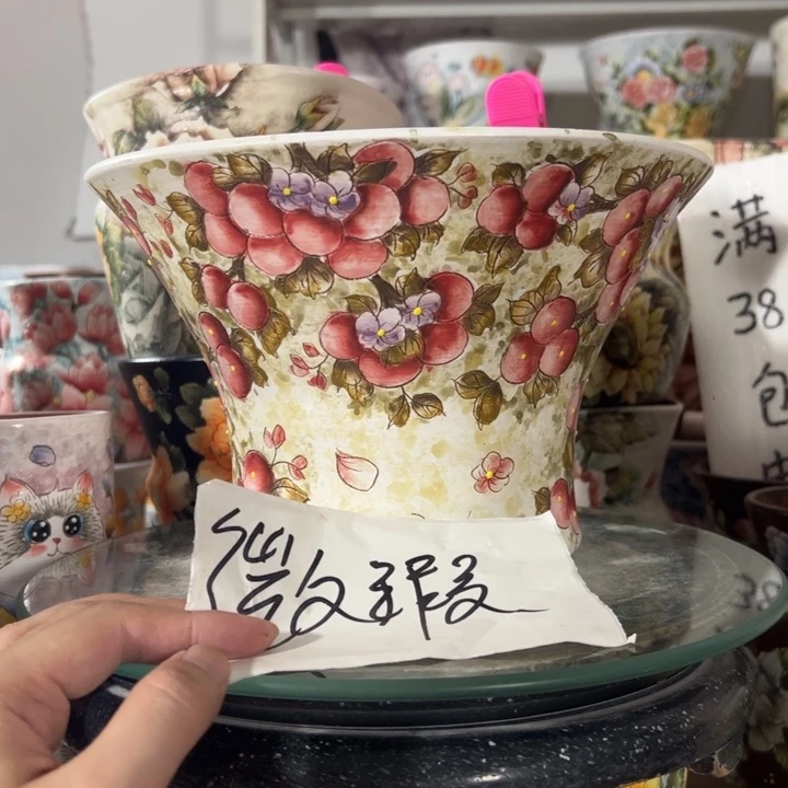景德镇手绘花盆满38包邮偏远地区除外