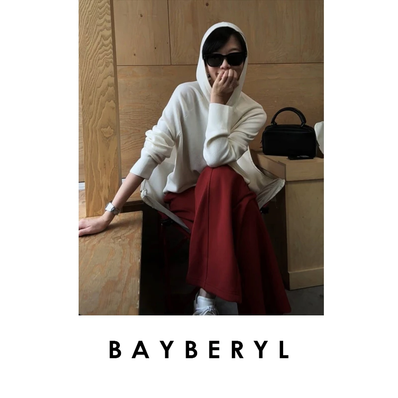 BAYBERYL老贝入门帽衫*平针插肩百搭秋连帽针织衫ZZS5H2042-9/24