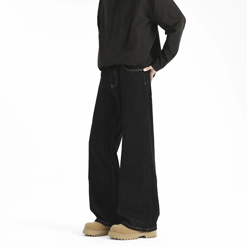 美式复古脱浆2021M原牛色牛仔裤男款cleanfit裤子宽松直筒阔腿裤