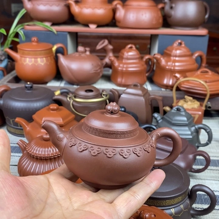 紫砂茶壶云肩如意150CC原矿老底曹青特价
