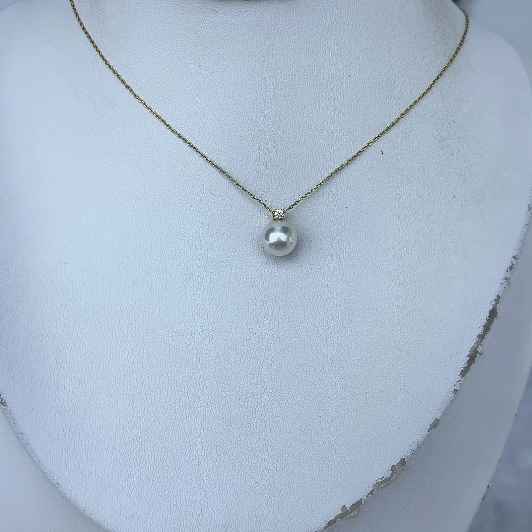 海水珍珠吊坠(不含链)18K金镶嵌