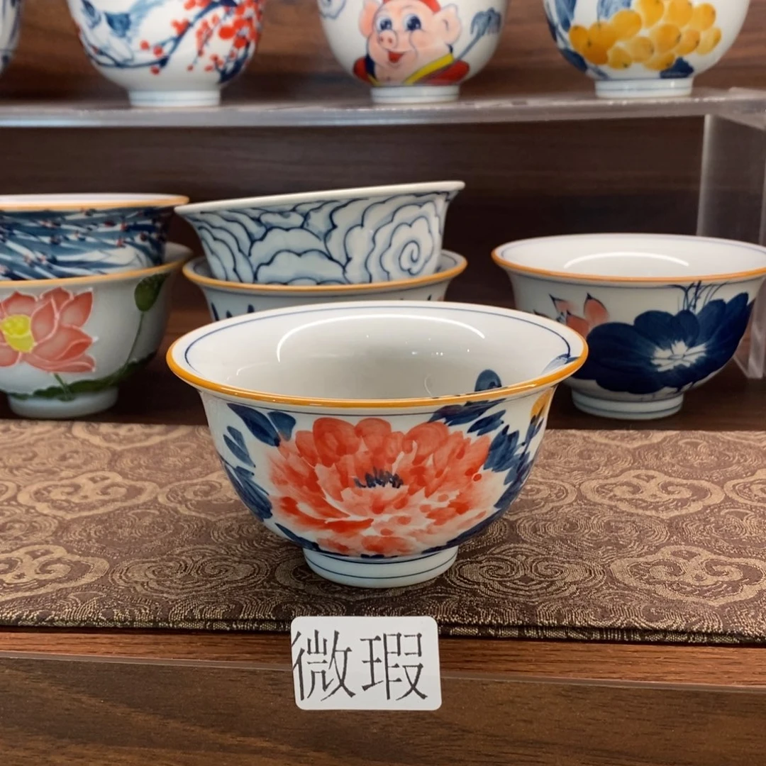 釉下手绘茶具微瑕