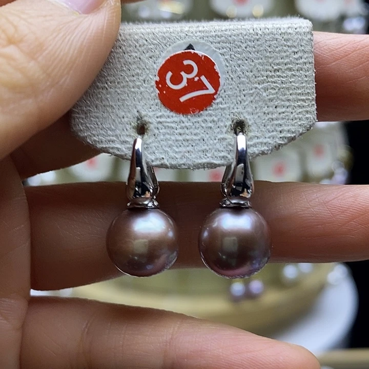 淡水珍珠耳饰银S925镶嵌