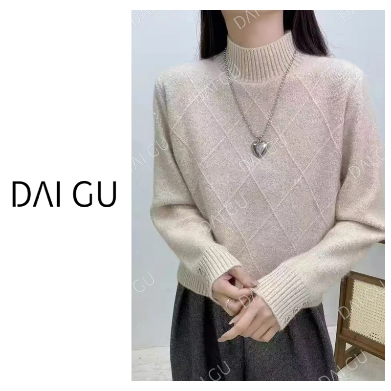 秋冬新款长袖针织衫上衣宽松女装保暖显瘦毛衣打底B3564