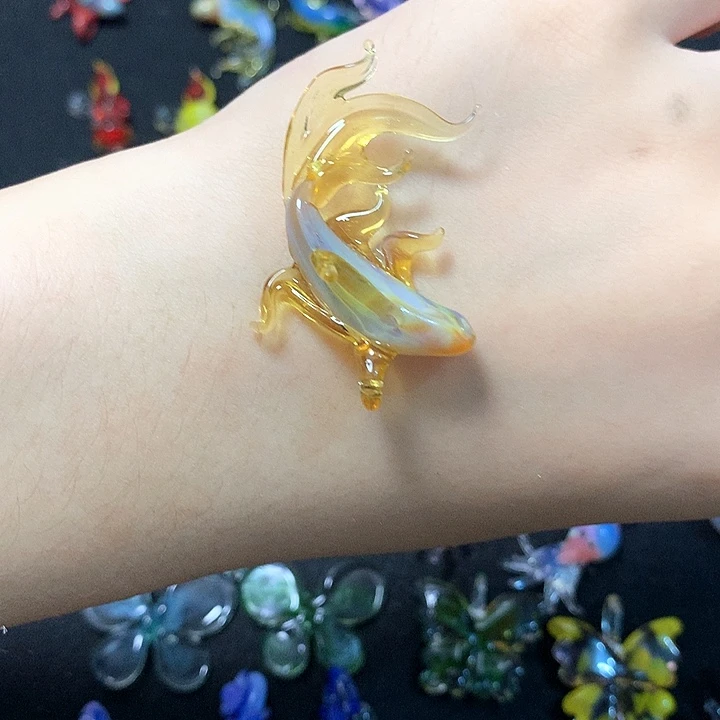 *****玻璃毛衣链黄色锦鲤1个