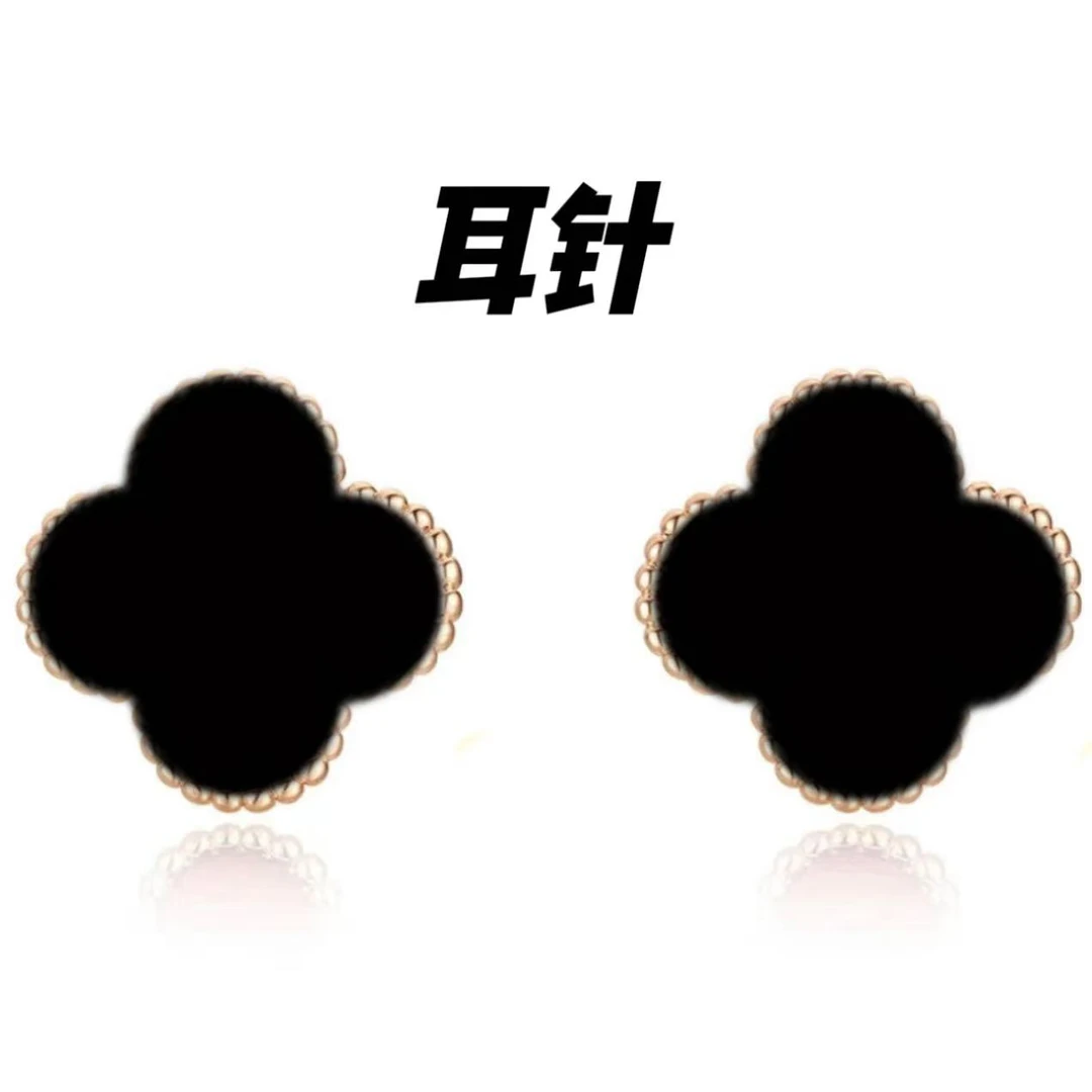 合金耳饰 吾家-高定四叶草小花耳针