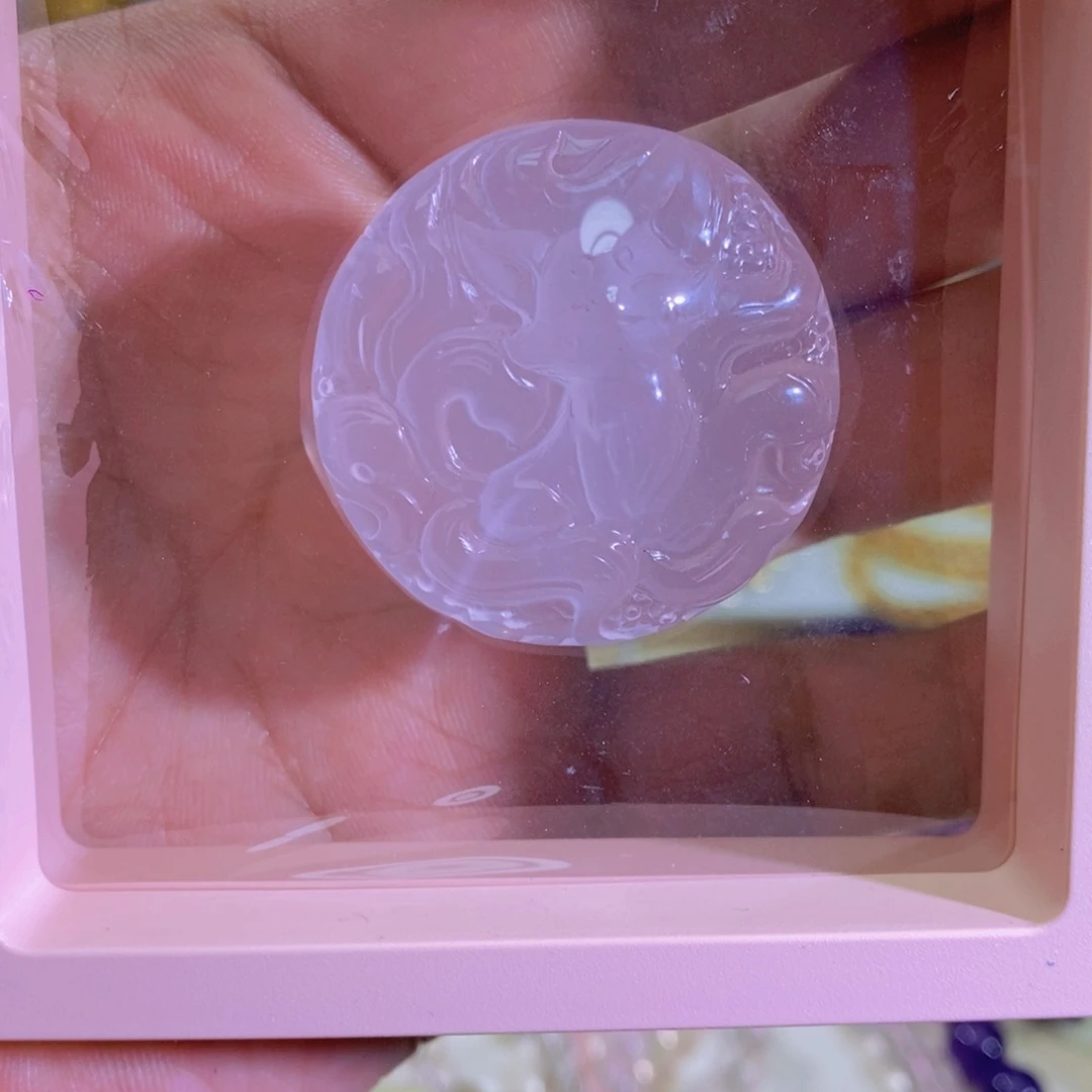 绿水晶手链未镶嵌李*粉水晶狐牌吊坠