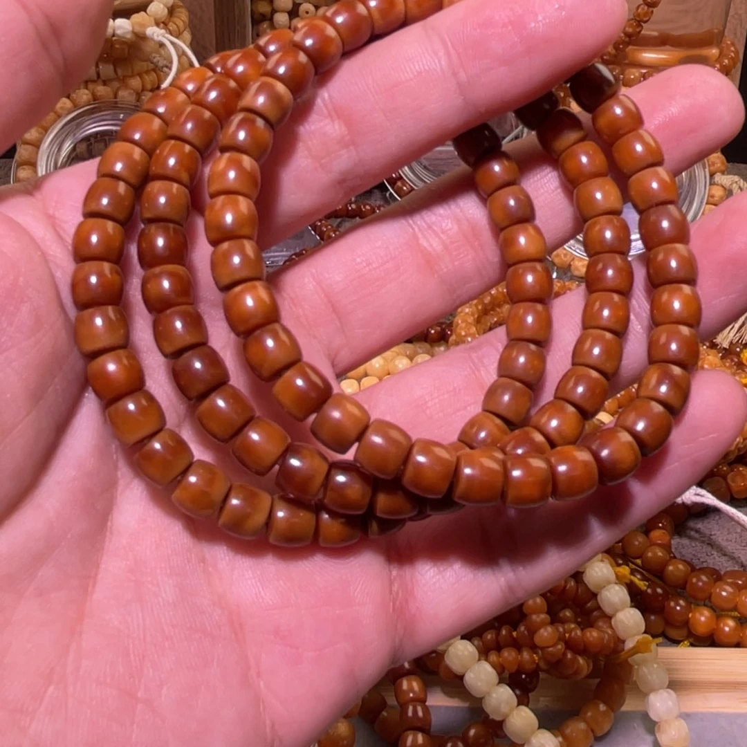 星月菩提吊坠7×6直切藏红半玉化单圈