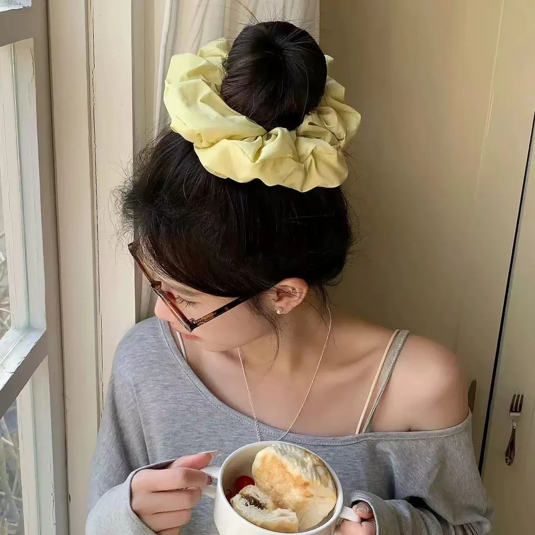 刺绣蕾丝花边抽绳丝带大肠发圈女春夏扎头发甜美头花发绳百搭发饰