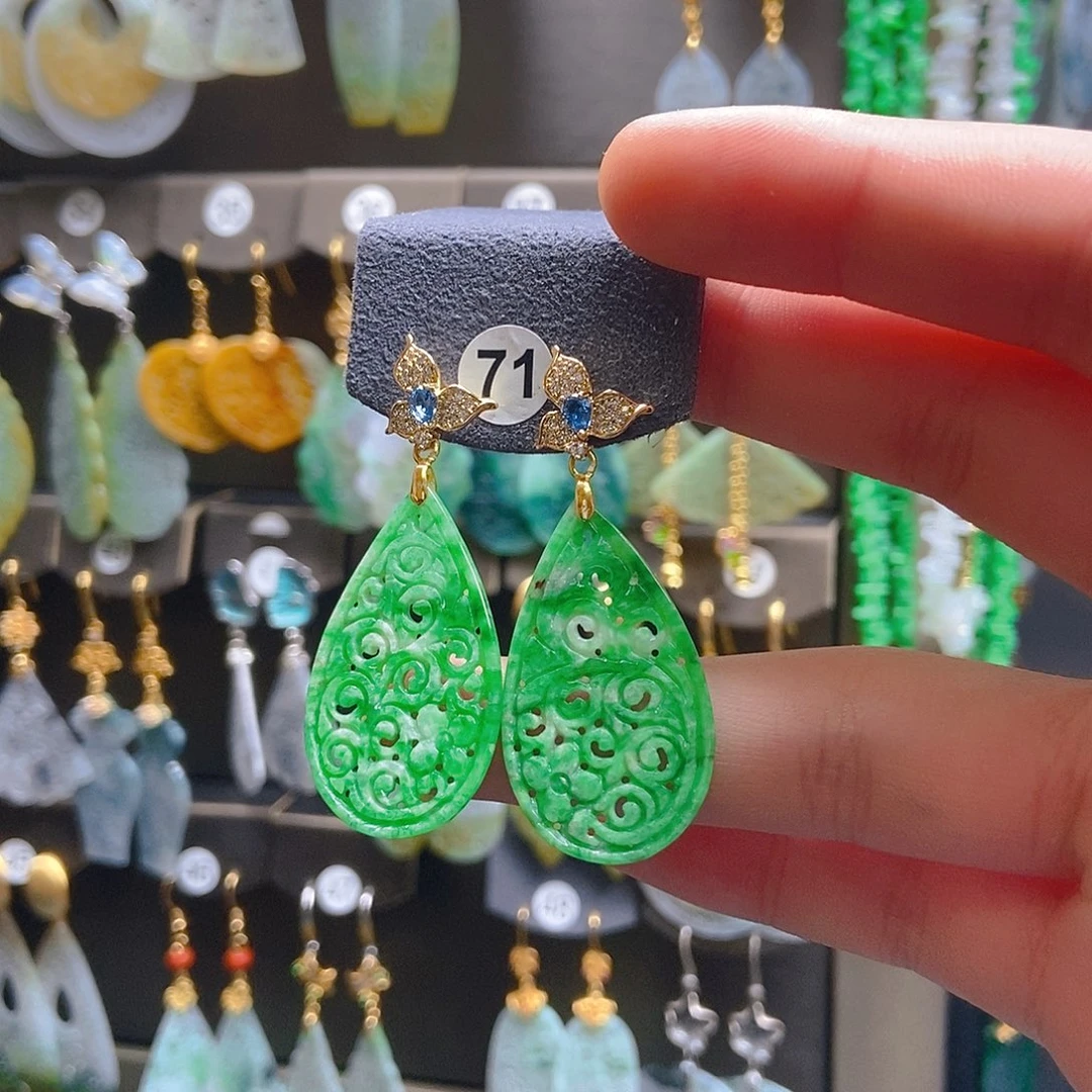 翡翠未镶嵌耳饰翡翠