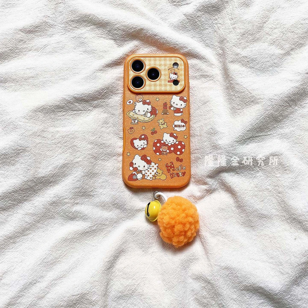 隆隆金适用苹果17手机壳橙底苹果kt16promax可爱保护套13/14/15壳