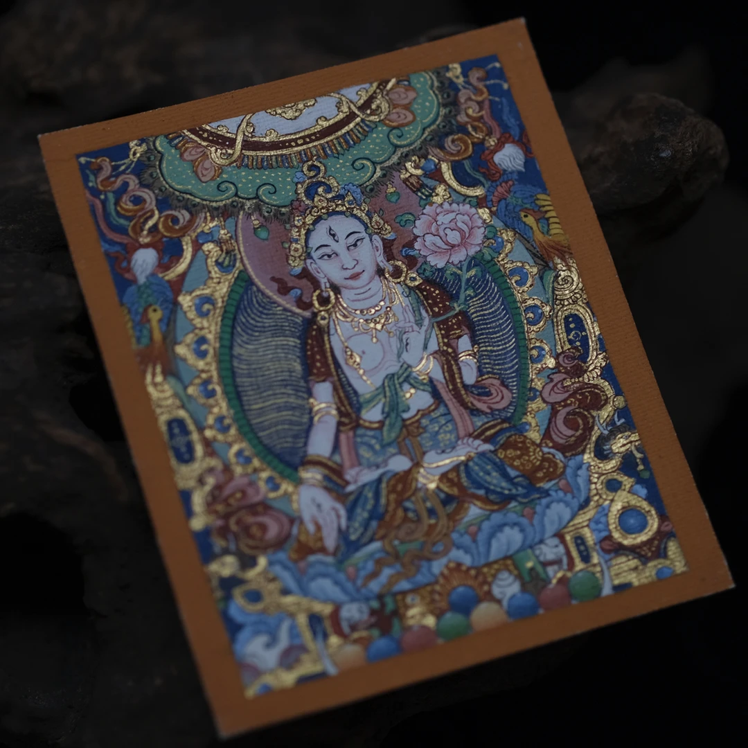 西藏纯手绘唐卡白度母【健康长寿智慧】