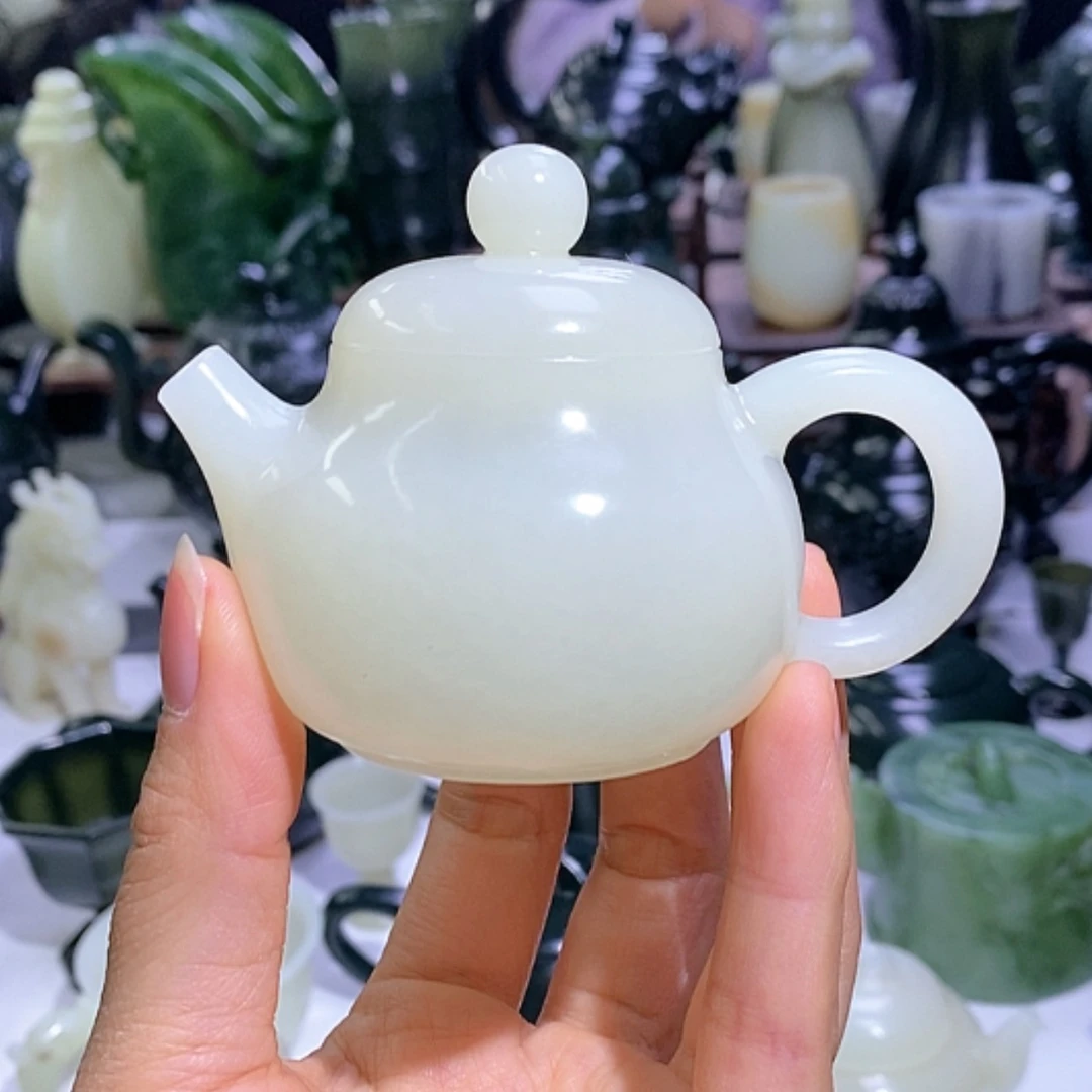 【闪购商品】和田玉摆件未镶嵌啸*白玉壶