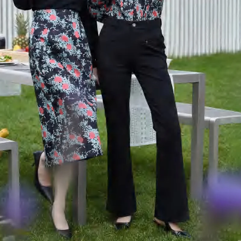 37253【贝系列】微喇修身西装休闲裤035K03595