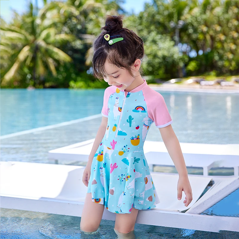 302046儿童泳衣女童夏中大童游泳衣连体女孩2025年新款可爱泳装