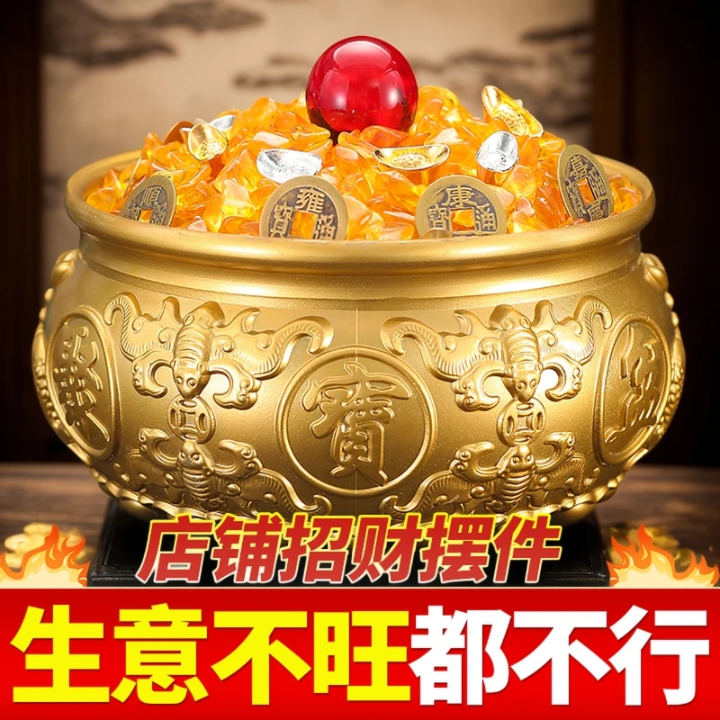 聚宝盆风水摆件电视柜摆件2025新款高档铜摆件展示柜摆件