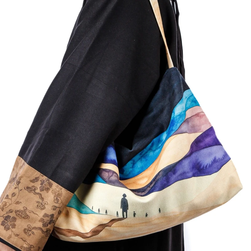 无则艺【横版大包】大容量休闲百搭单肩斜挎包沙漠小横版设计