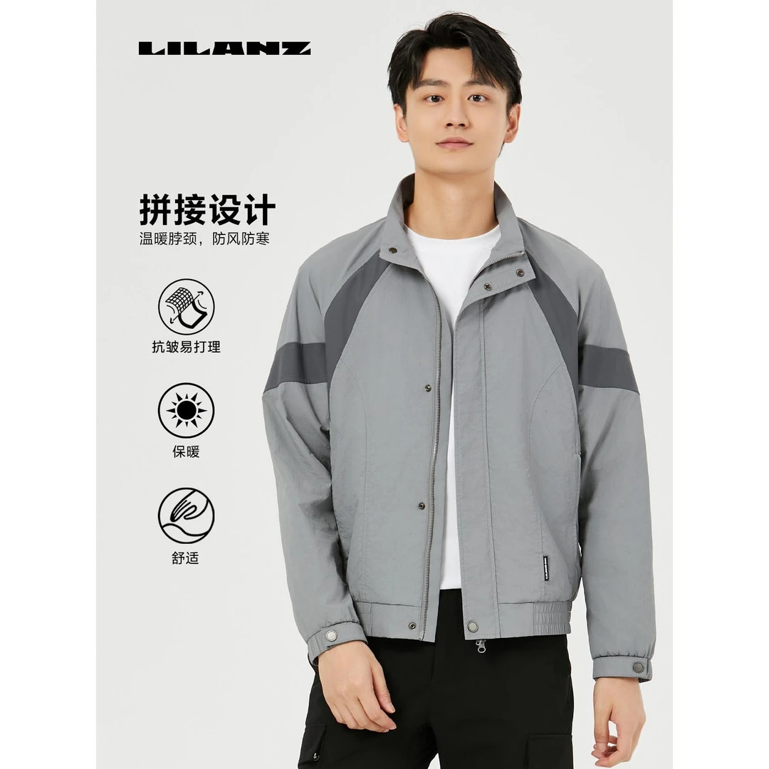 Lilanz/利郎茄克(24QJK003)秋季高端t恤夹克男士冲锋衣