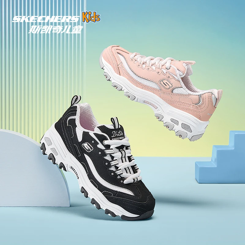 【冬季爆款加棉经典熊】【亲子款全皮防水】斯凯奇儿童官方男女童