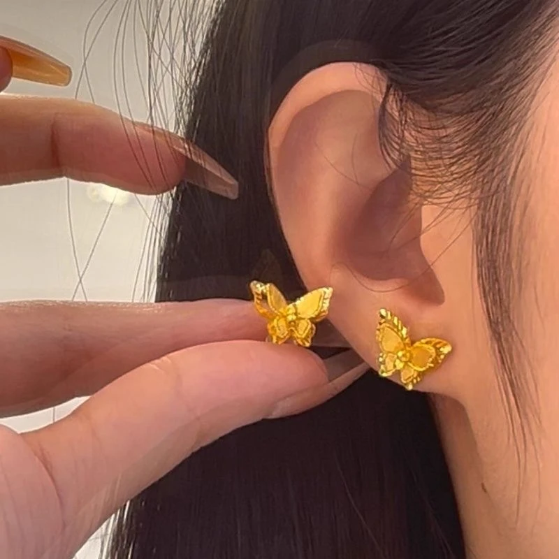 合金耳饰 蝴蝶耳钉女高级感耳环气质2025新款