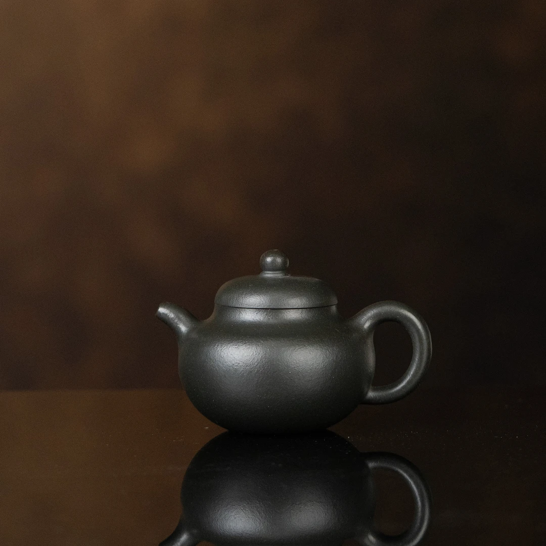 【利贞l柿圆】原矿降坡泥还原烧 约110cc 手工制作 紫砂壶茶具JYT