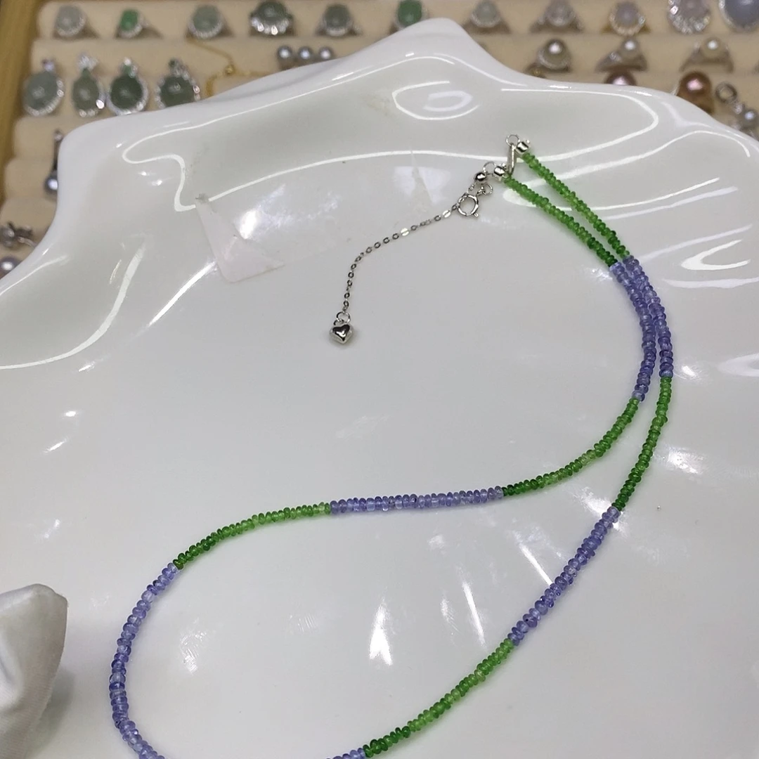 颈饰银S925镶嵌坦桑石