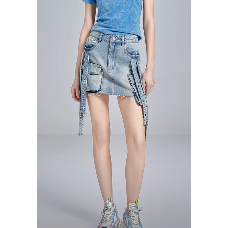 【黄蓉推荐】休闲时尚牛仔半裙1F0165