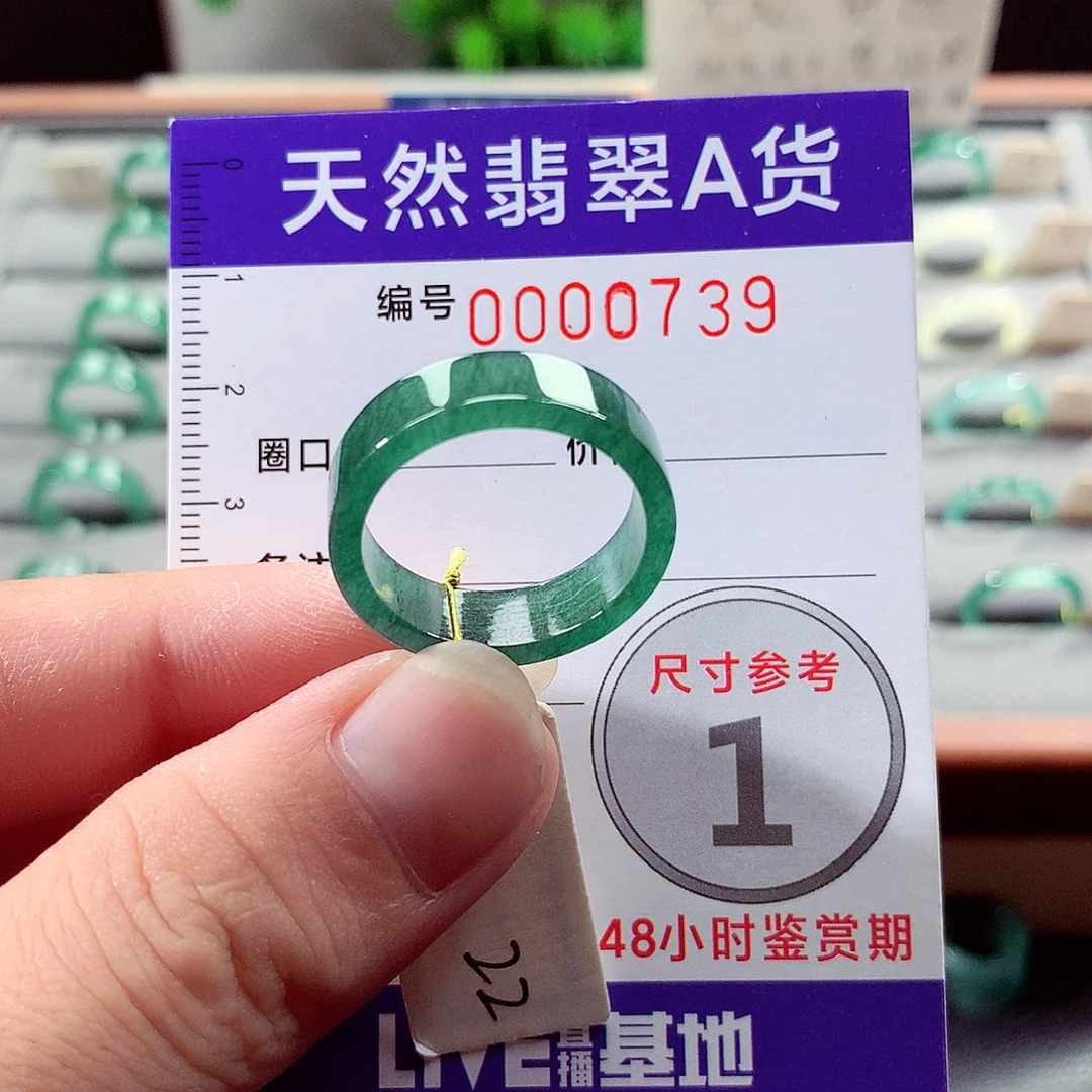 翡翠未镶嵌戒指22号