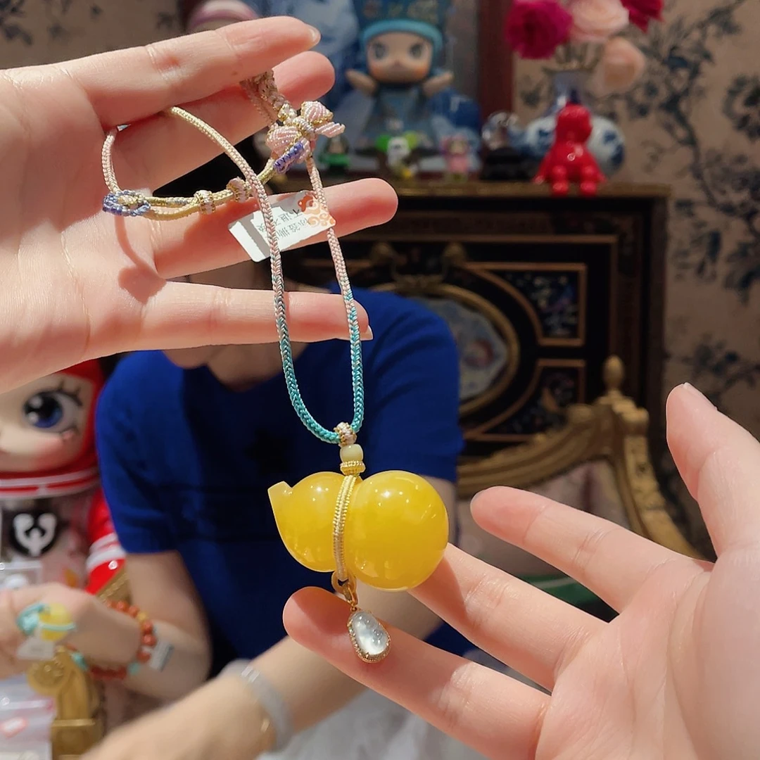 琥珀颈饰18K金镶嵌颈饰